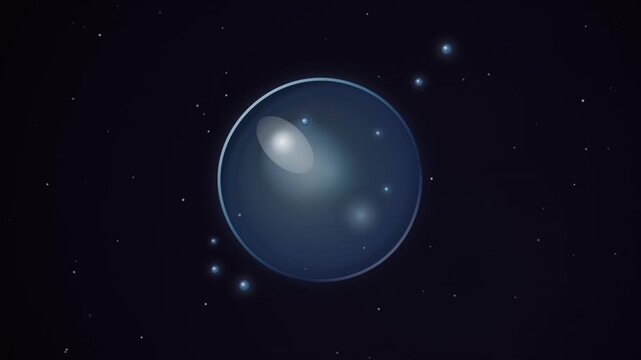 Abstract liquid blobs morphing and glowing in dark space with subtle sparkles