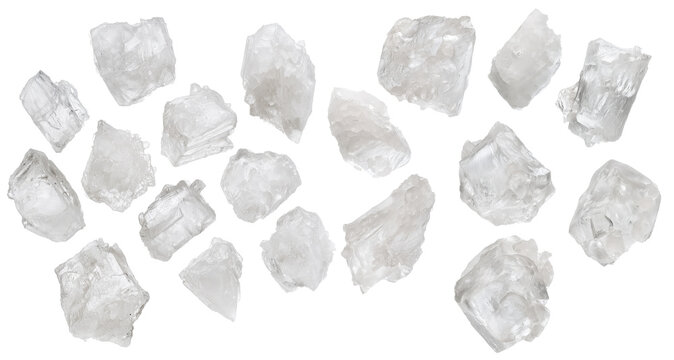 Coarse Sea Salt Crystals Collection Isolated