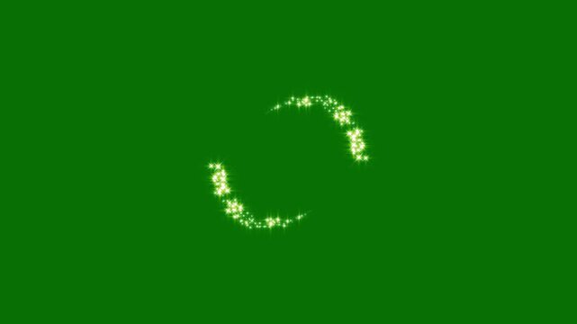 magic sparkling star dust trail with gold glitter particles, glowing fairy wand light, twinkling doodle stars, luxury shimmer line effect, fast sparkle motion on green screen 4k