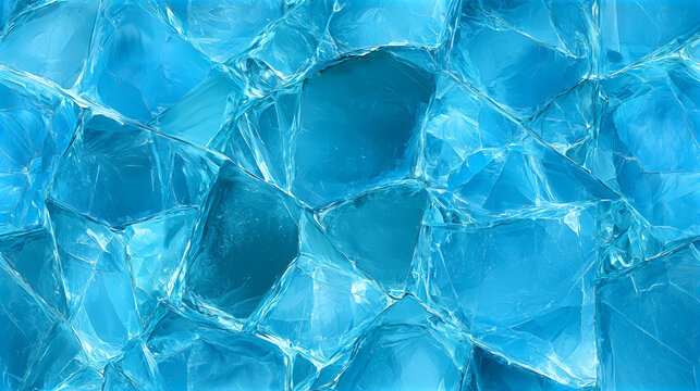 Frozen blue ice blocks texture. 