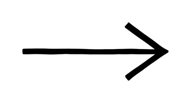 PNG Simple black arrow pointing right on white background.