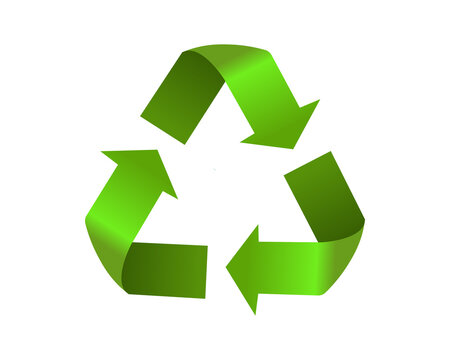 Green recycle arrow icon set. Ecological environment conservation symbols for waste recycling management. 