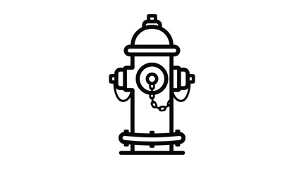 Fototapeta premium Fire hydrant line art illustration on a white background