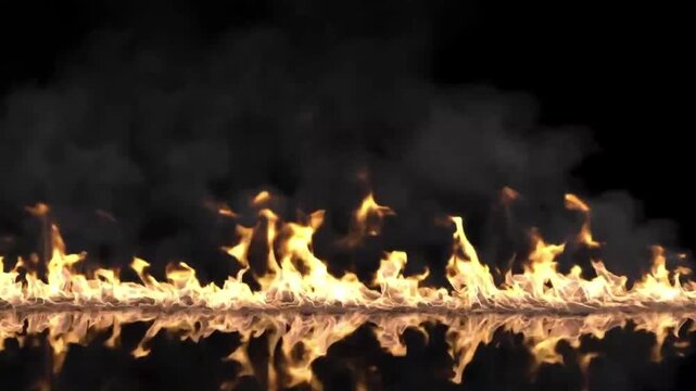 Realistic Fire Edge VFX Overlay with Smoke and Reflections