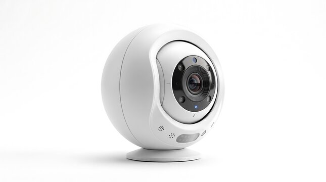 Modern indoor security camera on stand