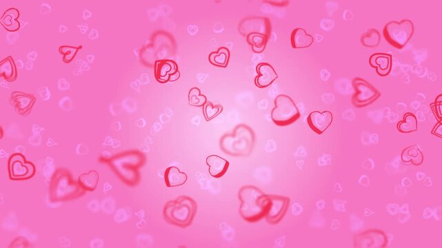 Romantic Pink Heart Background Animation with Floating Hearts and Soft Glow