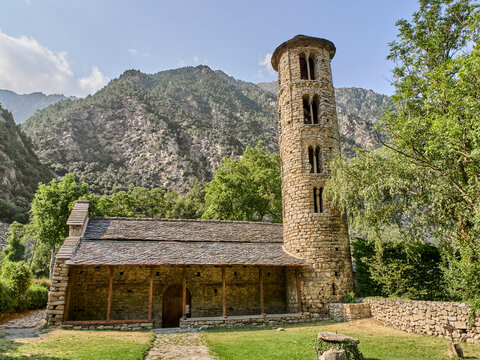 Pre-Romanesque Church of Santa Coloma.  Santa Coloma, Andorra La Vella, Andorra, Europe