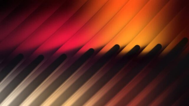 Vibrant abstract diagonal lines moving background, loop, warm orange, and red gradient, motion