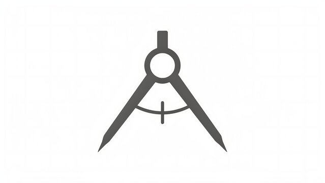 Professional drafting compass icon for technical drawing and geometry projects featuring a clean flat gray design for architectural use
