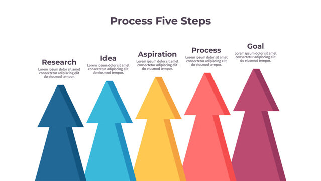 Business infographic template. Process chart with five options, steps. Vector chart.