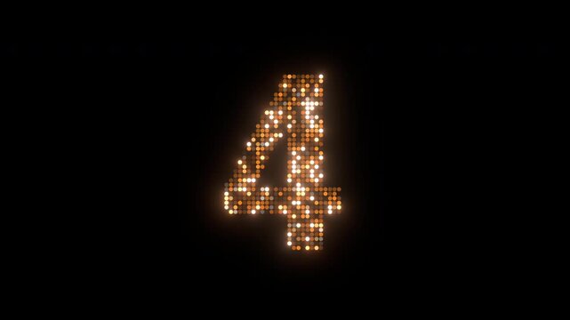 sparkles gold number 4 birthday celebration text element