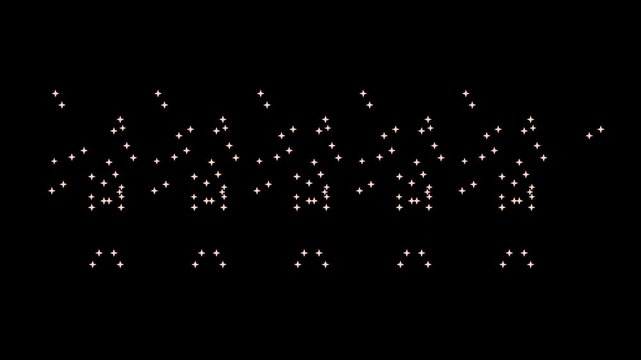 Animation of pink star shape abstract spiral on black screen, cartoon sparkles explode, stars, motion graphics, sparkles explode on black background, element effect, overlay