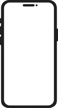 Smartphone screen mockup vector line icon symbol representing mobile phone device UI   