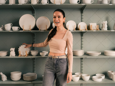 Happy store owner portrait