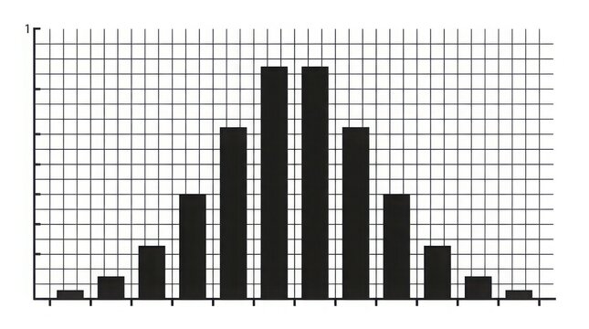 Business professional analyzing a probability distribution graph in office with copy space