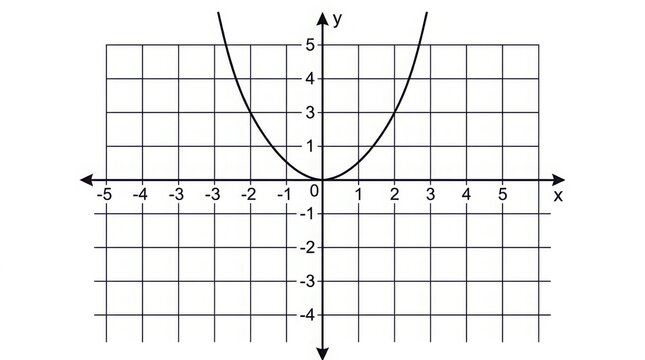Graph of quadratic function with parabola shape on coordinate plane for educational use