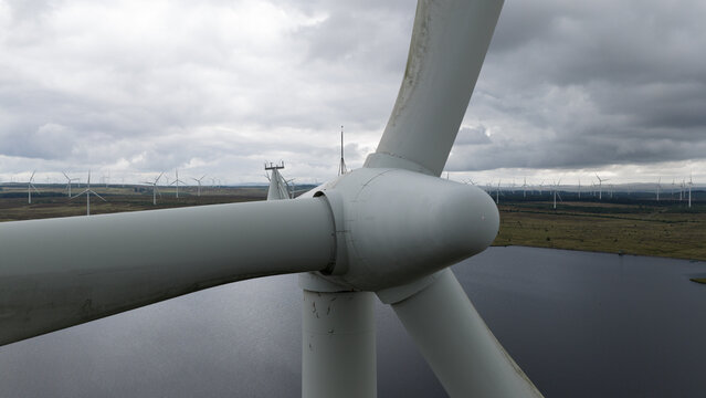 Aerial View of Whitelee Wind Farm in Scotland