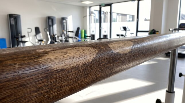Timber Rehabilitation Handrail Polished Smooth In Patches Showing Many Recoveries