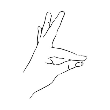 thai dance hand gesture jeeb mudra line art traditional symbol