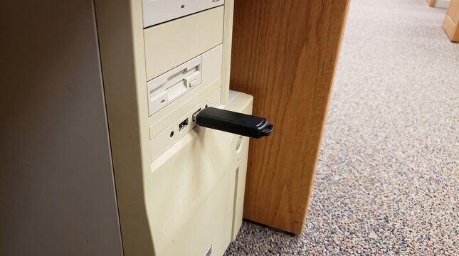 Removable Media Risk, A Plain USB Stick Left In A Public Computer Front Port