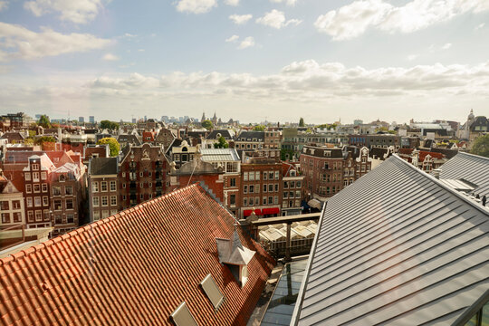 View of City Rooftops in Amsterdam