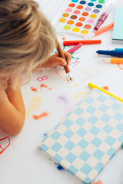 Young artist creating