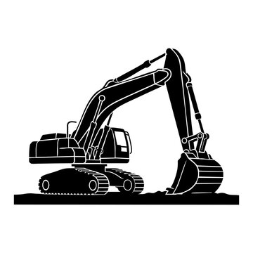 Excavator vector silhouette