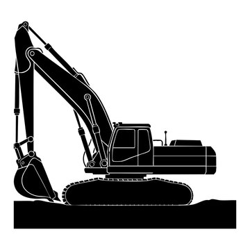 Excavator vector silhouette
