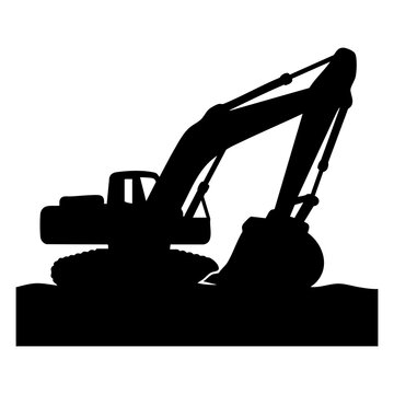 Excavator vector silhouette