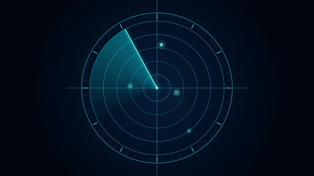 Futuristic Cyan Radar Screen Scanner HUD Animation