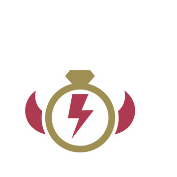 Ring with lightning bolt and horns