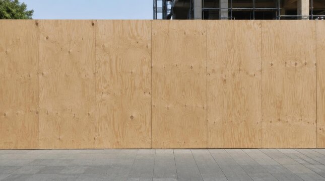 plywood construction barrier wall paneling surface texture exterior view