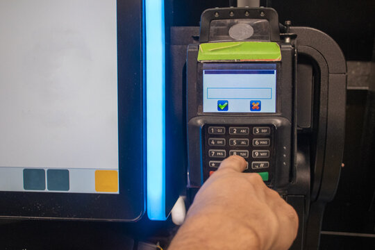 Payment Process at a Self-Service Kiosk in a Shopping Mall