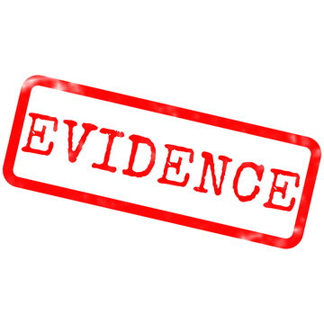 Red grunge EVIDENCE rubber stamp isolated on black background