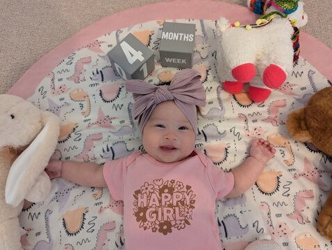 4 Month smiling girl