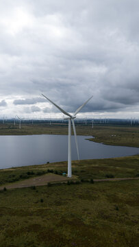 Aerial View of Whitelee Wind Farm in Scotland