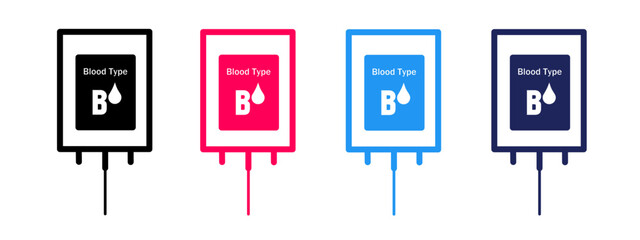 Blood type B in medical bag icon set © Ari Wibowo
