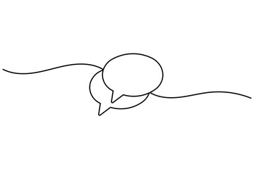 Obraz premium Speech bubble line art editable stroke dialogue design