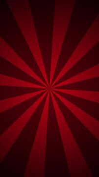 Dark red sunburst radial animation with vintage comic book pop art style loop