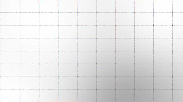 Subtle digital glitch on a clean white grid pattern abstract background. 4K seamless loop