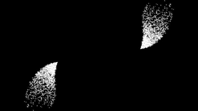 Glittering star dust trail sparkling particles with Magic glitter sparkle trail, shimmering starlight trail on a black screen background, magic dust, pixie star particles in 4k loop