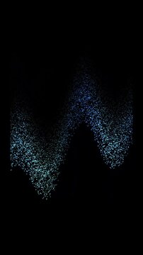 Abstract blue wave energy forms glowing with subtle light pulses and granular texture against a black background
