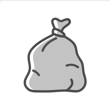Gray trash bag icon