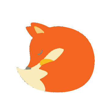 Illustration of a sleeping fox face