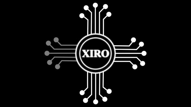 Artificial Intelligence AI Technology Logo Animation with Circuit Lines on Black Background.