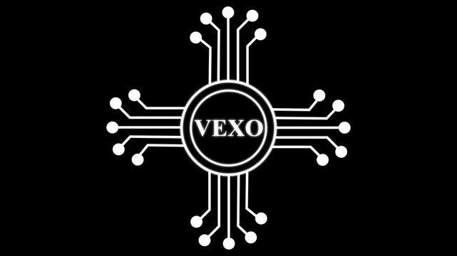 Artificial Intelligence AI Technology Logo Animation with Circuit Lines on Black Background.