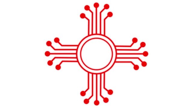 Artificial Intelligence AI Technology Logo Animation with Circuit Lines on white Background.