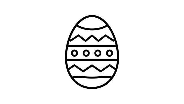 Easter egg outline vector icon illustration isolated on transparent background.