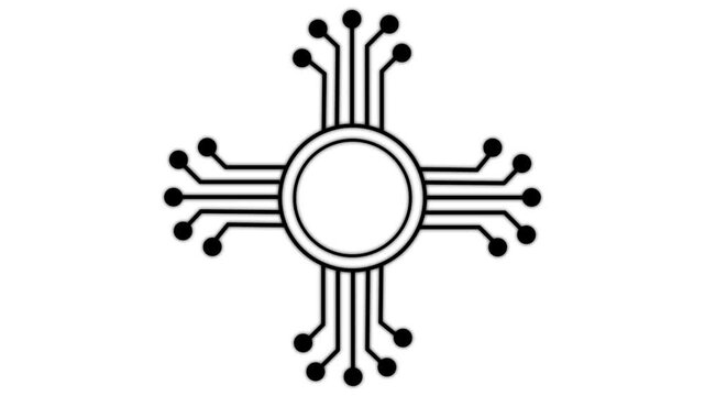 Artificial Intelligence AI Technology Logo Animation with Circuit Lines on white Background.