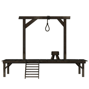 Old wooden gallow structure
